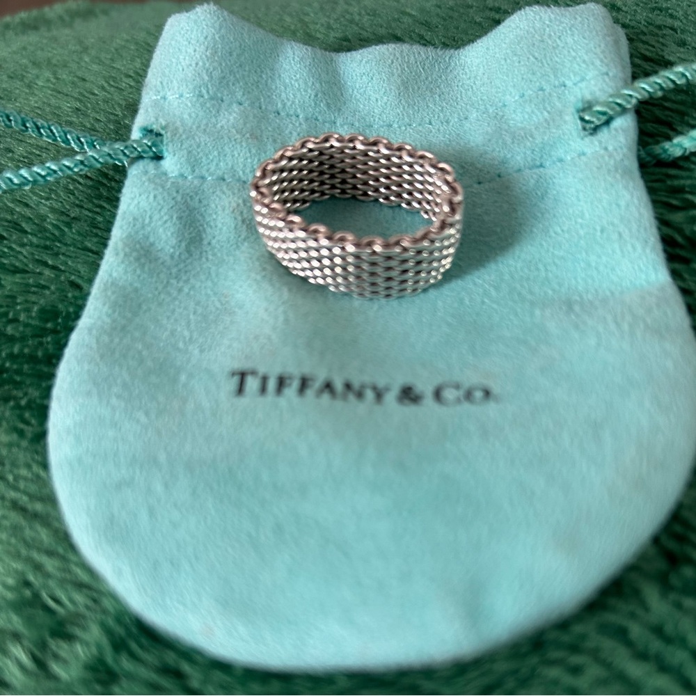 Tiffany & Co. Sterling Silver Woven Ring. Size 8